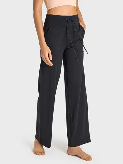 Wide Leg Sports Pants with Pockets