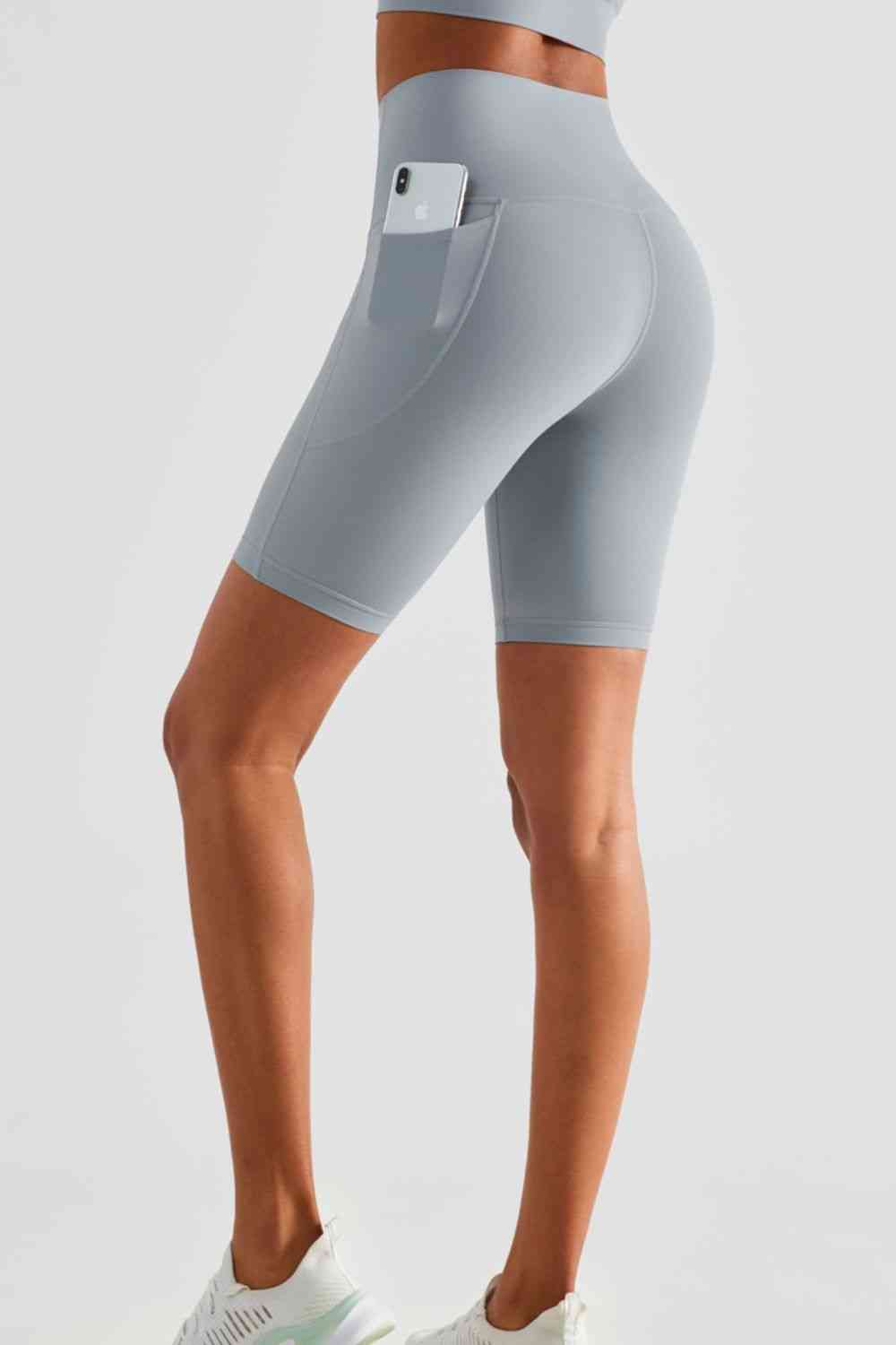 High-Rise Biker Shorts with Pockets