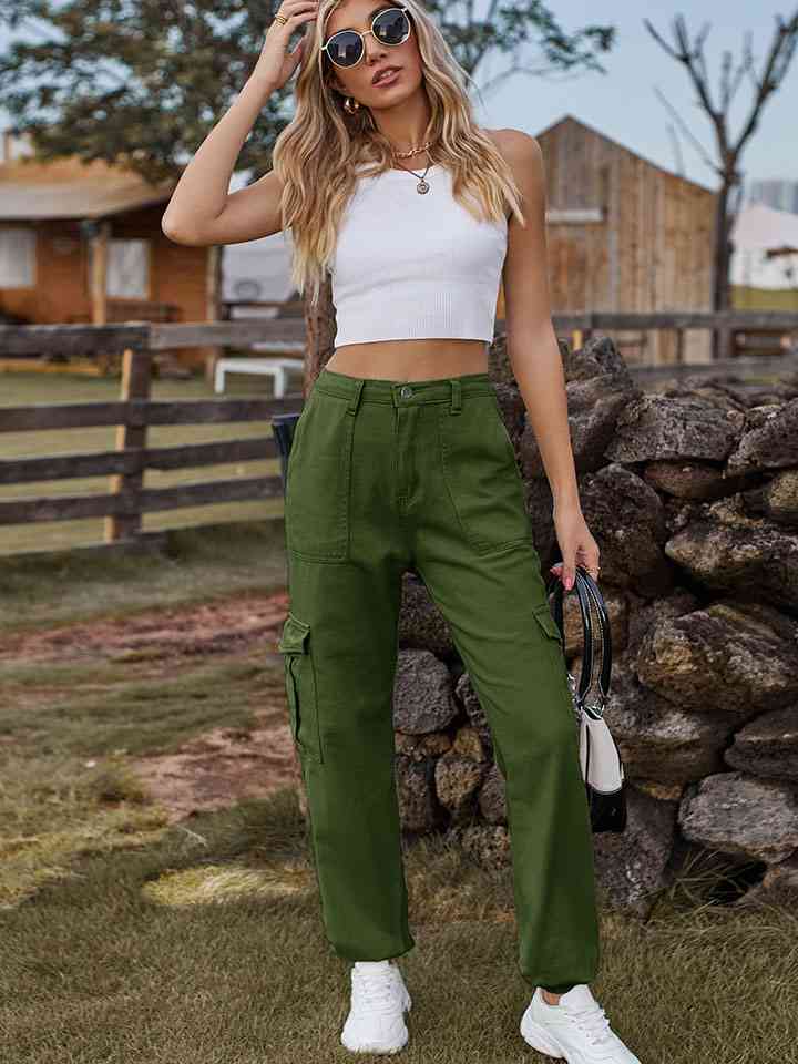 High Waist Pants with Pockets