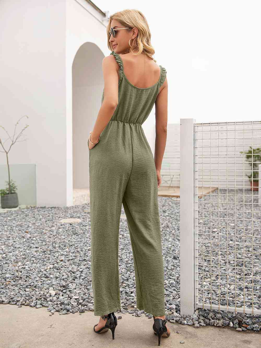 Sleeveless Jumpsuit with Pockets