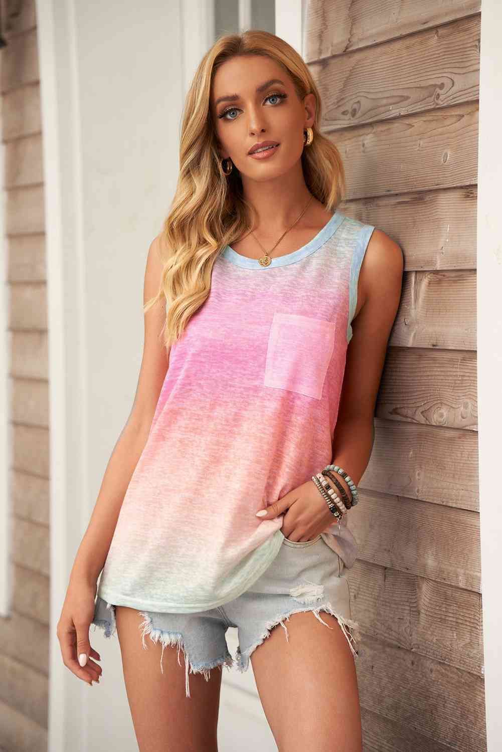Gradient Pocketed Tank Top