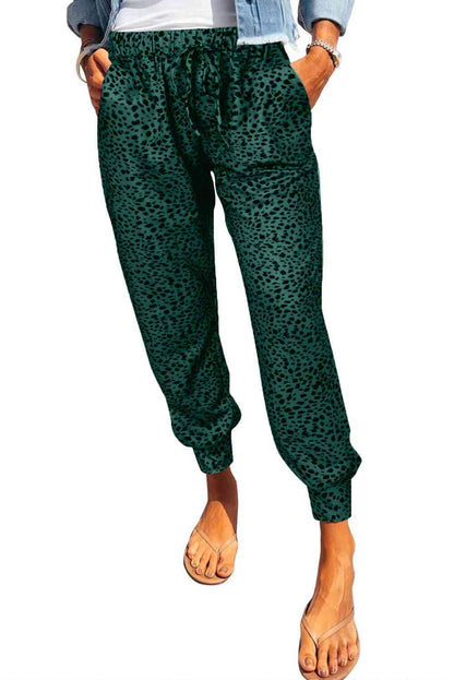 Leopard Pattern Pocketed Pants
