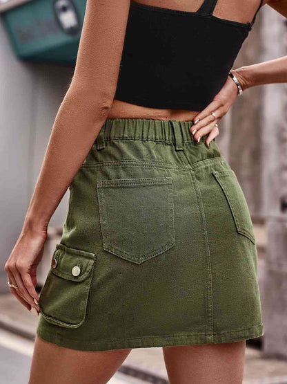 Denim Skirt with Pockets