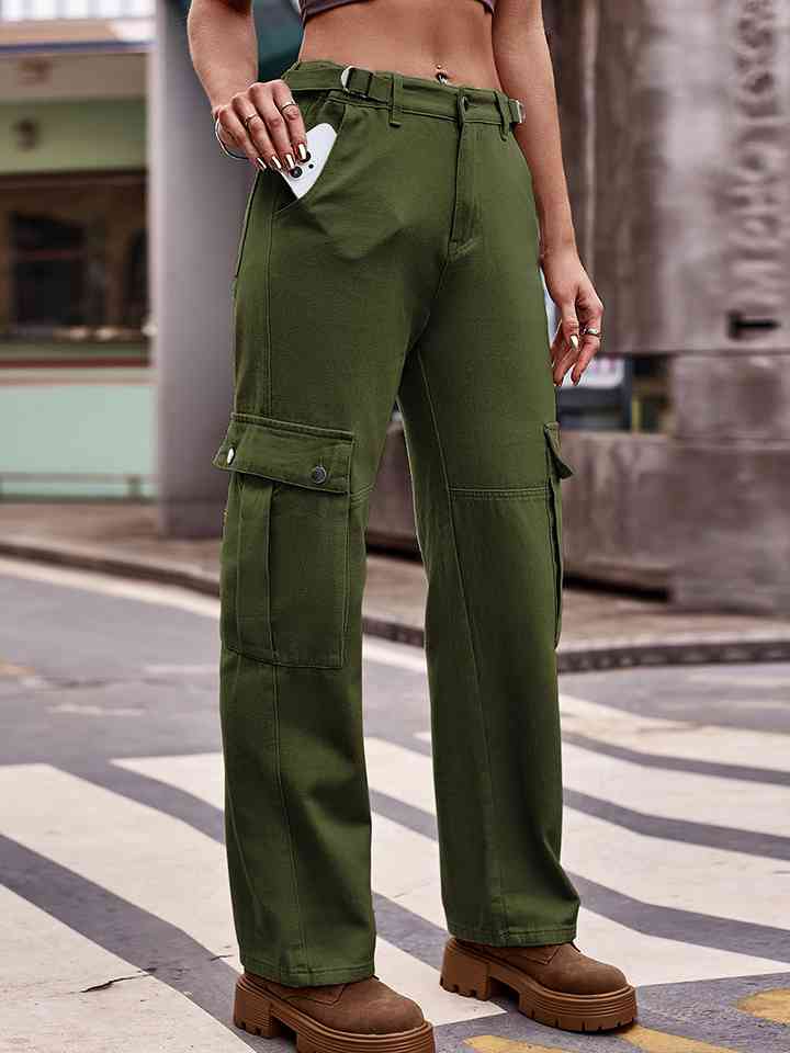 Pocketed Wide Leg Pants