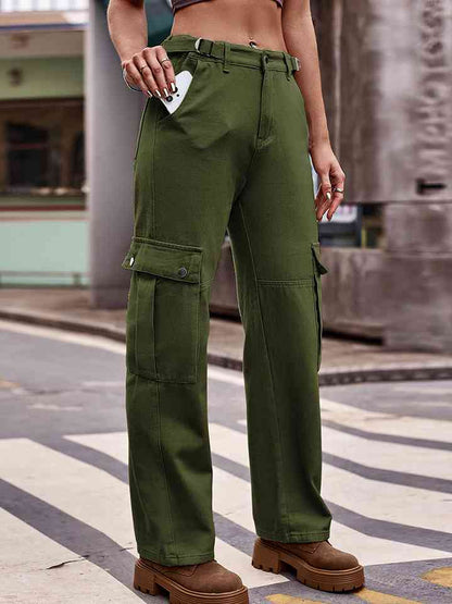 Pocketed Wide Leg Pants