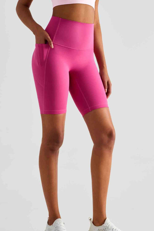 High-Rise Biker Shorts with Pockets