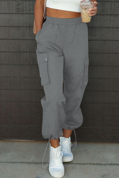 Elastic Waist Pants with Pockets