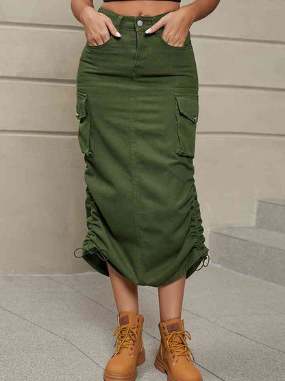 Denim Skirt with Pockets