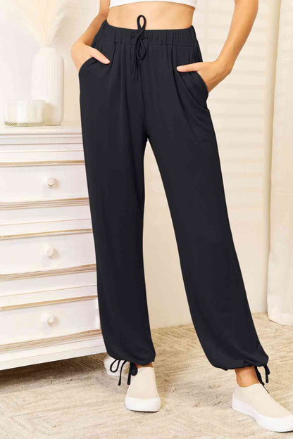 Drawstring Waist Pants with Pockets