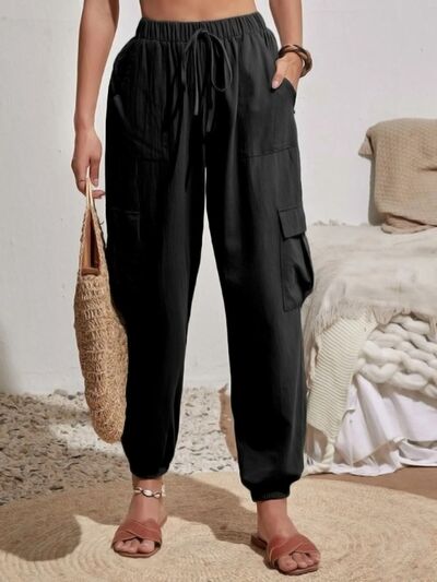 Drawstring Joggers with Pockets