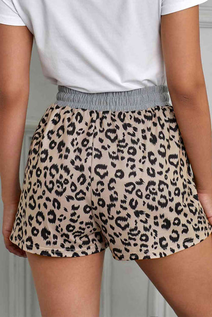 Leopard Print Shorts with Pockets