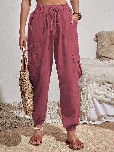 Drawstring Joggers with Pockets
