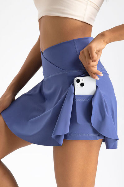 High Waist Active Skirt with Pocket