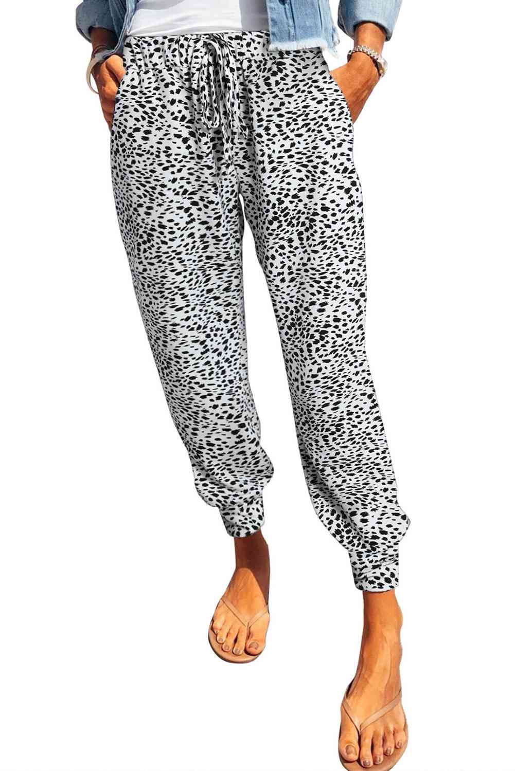 Leopard Pattern Pocketed Pants