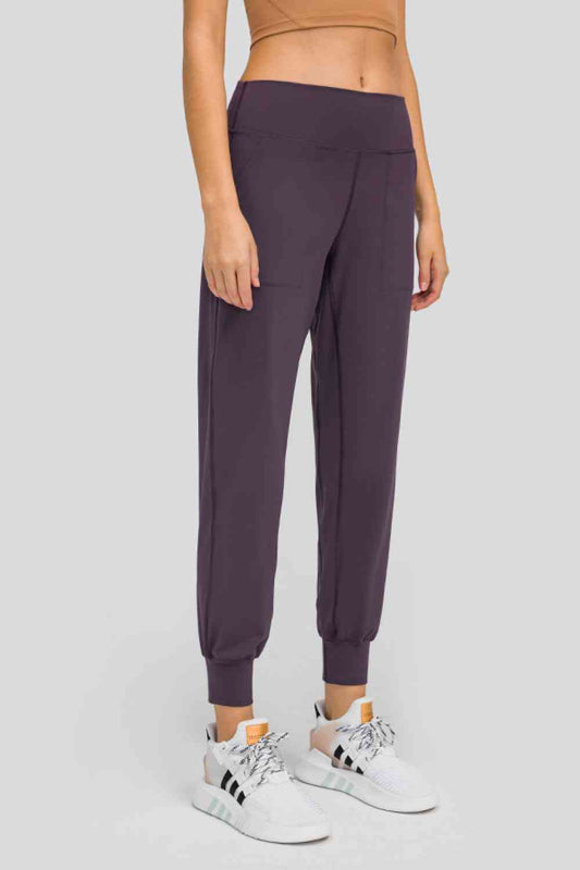 Wide Waistband Pants with Pockets