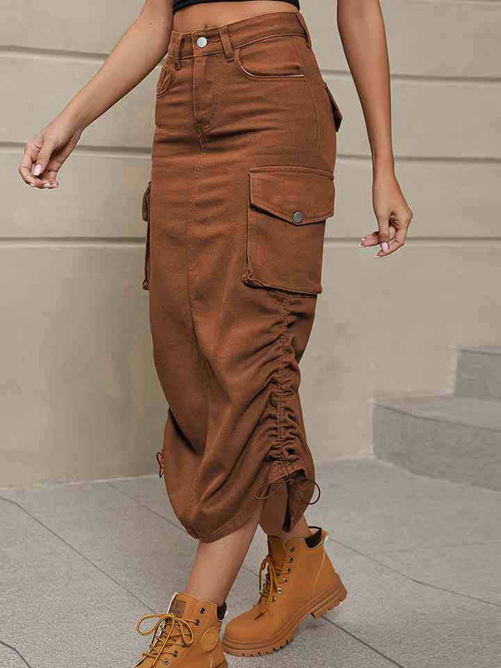 Denim Skirt with Pockets