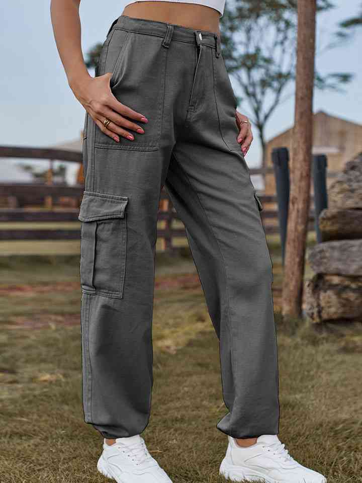 High Waist Pants with Pockets