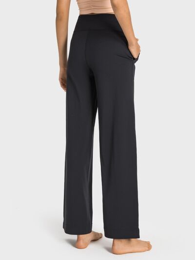 Wide Leg Sports Pants with Pockets