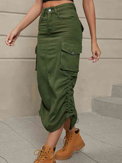 Denim Skirt with Pockets