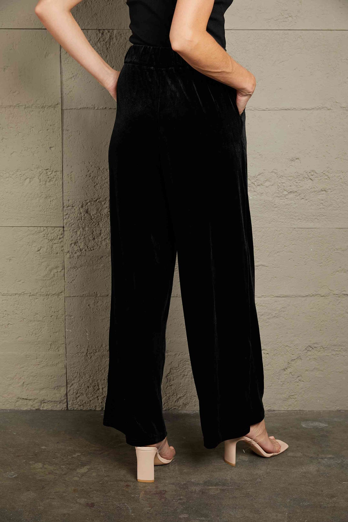 Loose Fit High Waist Pants with Pockets