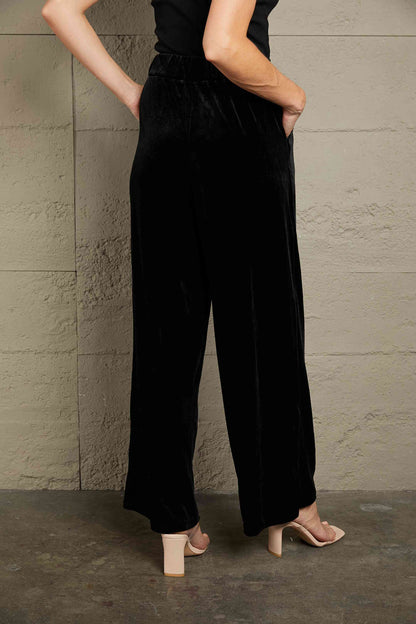 Loose Fit High Waist Pants with Pockets