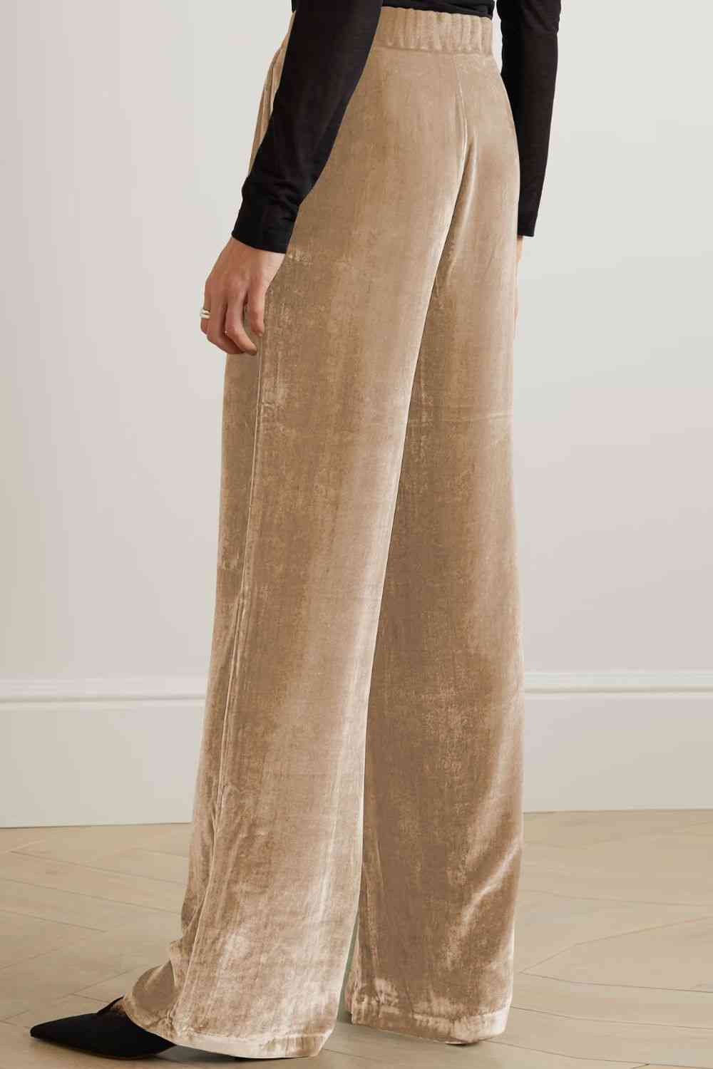 Loose Fit High Waist Pants with Pockets