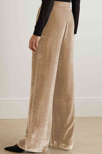 Loose Fit High Waist Pants with Pockets