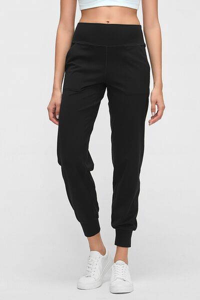 Wide Waistband Pants with Pockets