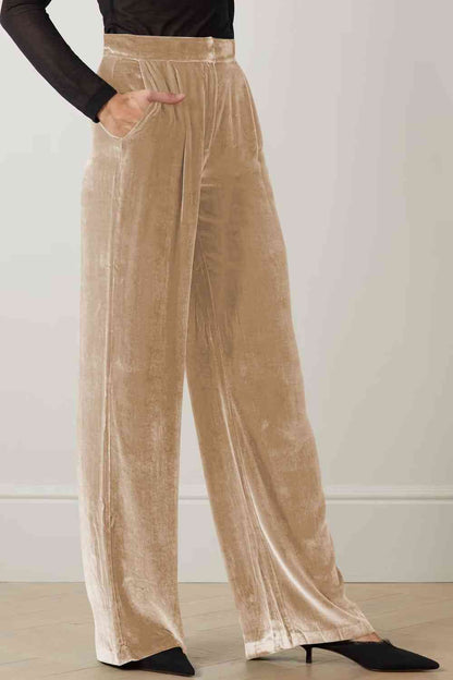 Loose Fit High Waist Pants with Pockets