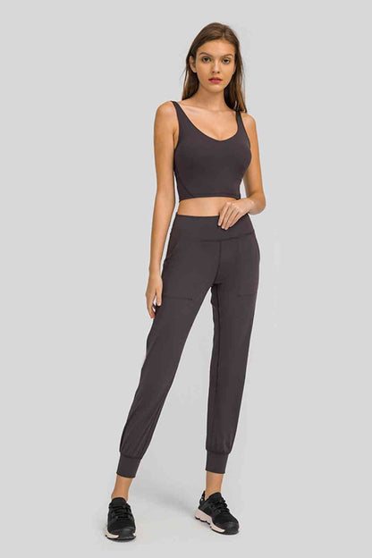 Wide Waistband Pants with Pockets
