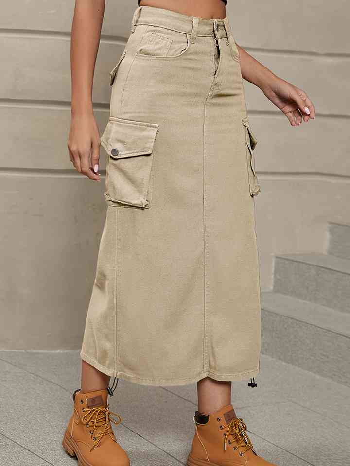 Denim Skirt with Pockets