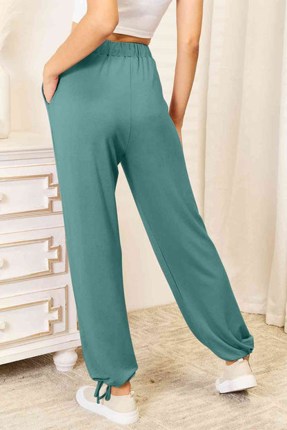Drawstring Waist Pants with Pockets