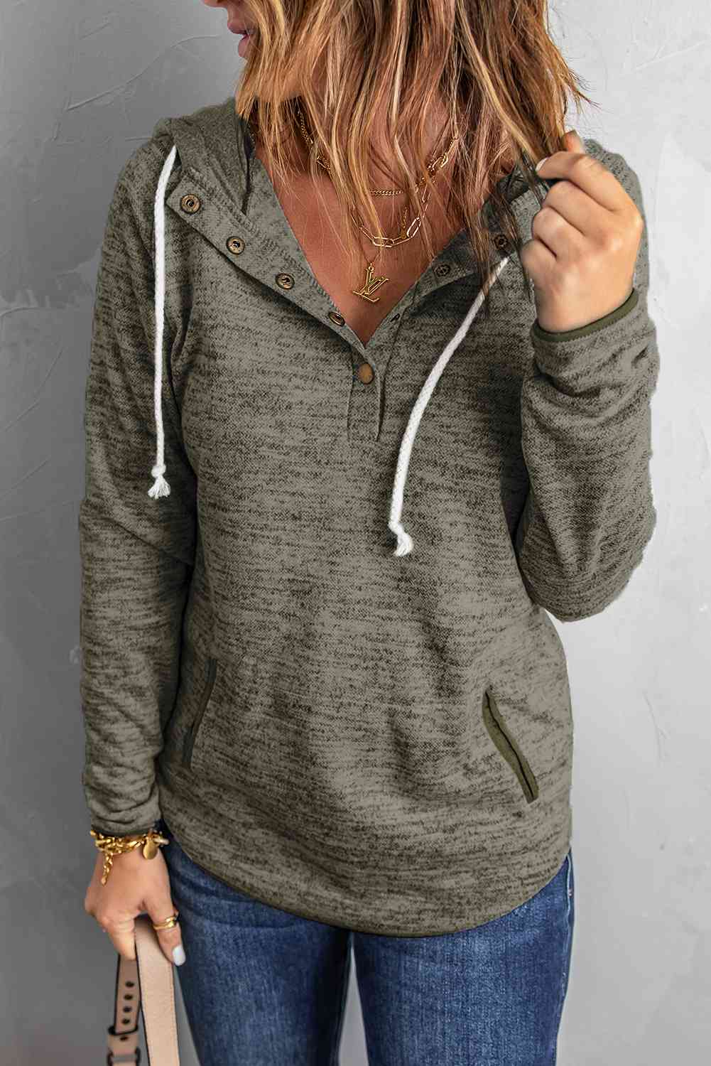 Hooded Long Sleeve Top with Pockets
