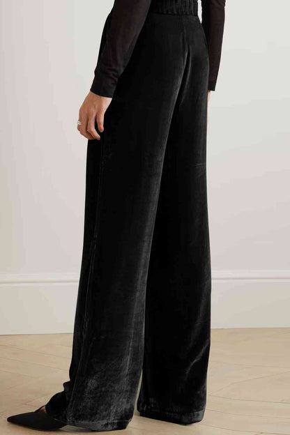 Loose Fit High Waist Pants with Pockets