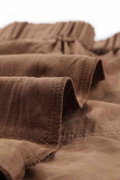 Drawstring Elastic Waist Shorts with Pockets
