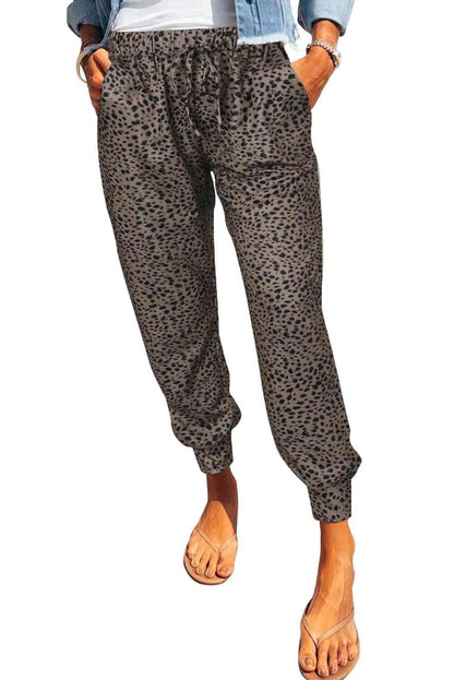 Leopard Pattern Pocketed Pants