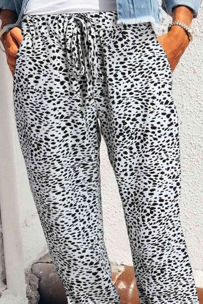 Leopard Pattern Pocketed Pants