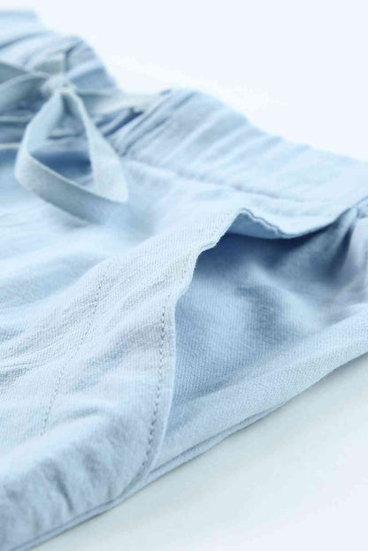 Drawstring Elastic Waist Shorts with Pockets