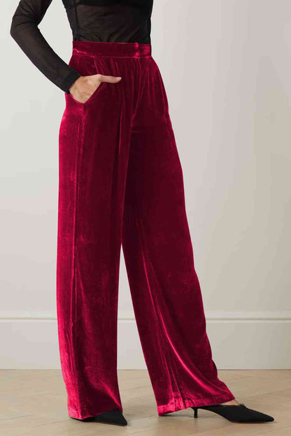 Loose Fit High Waist Pants with Pockets