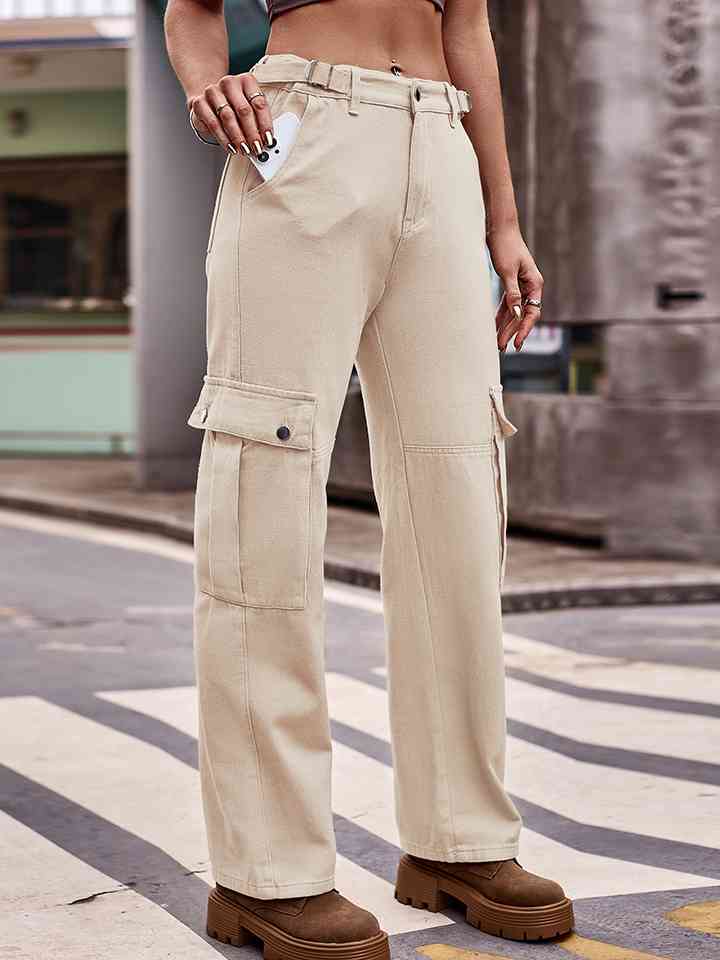 Pocketed Wide Leg Pants