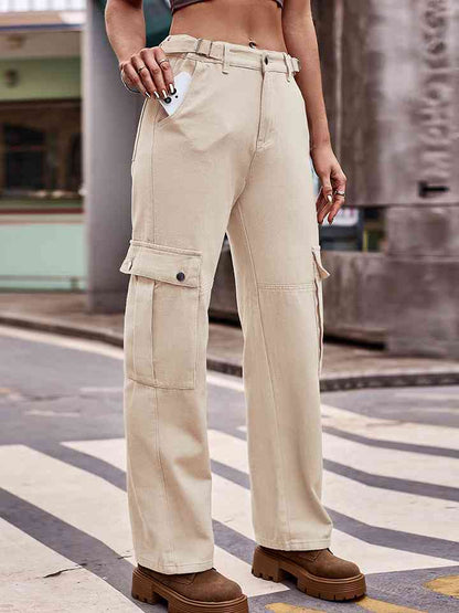 Pocketed Wide Leg Pants
