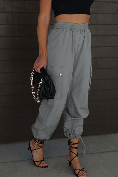 Elastic Waist Pants with Pockets