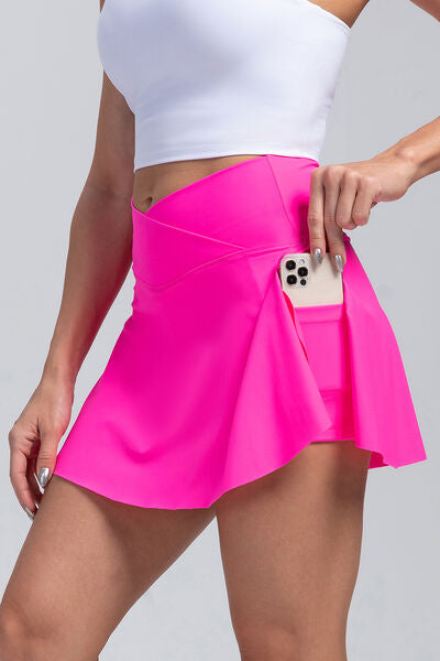 High Waist Active Skirt with Pocket