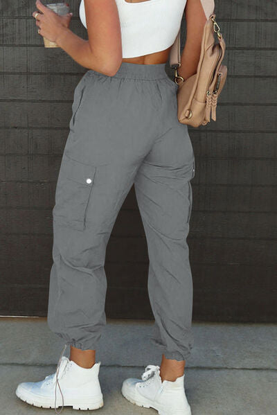Elastic Waist Pants with Pockets