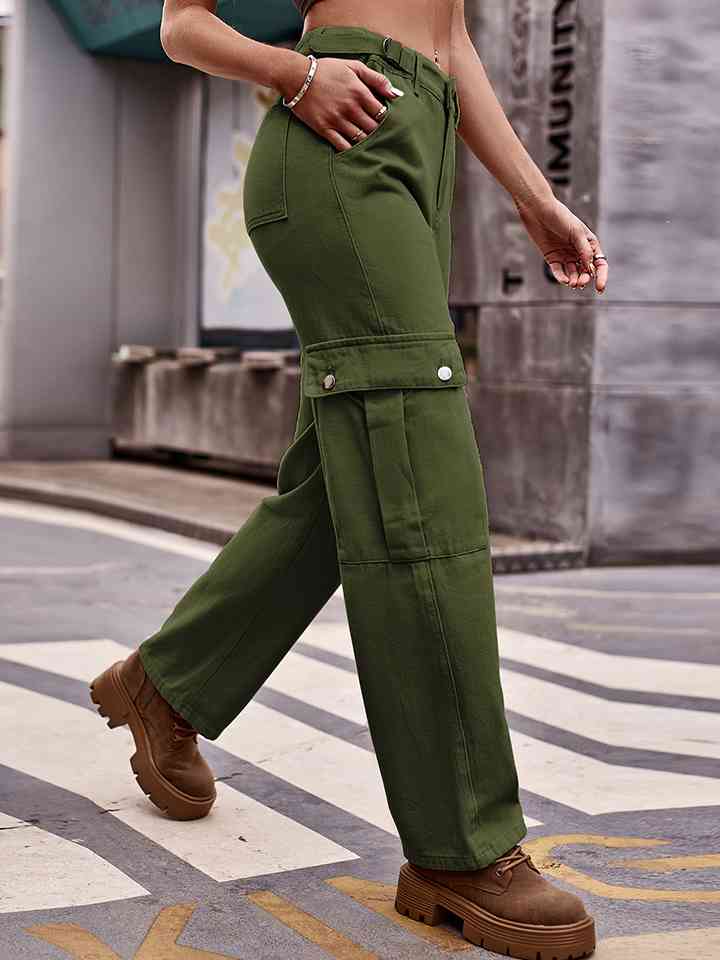 Pocketed Wide Leg Pants