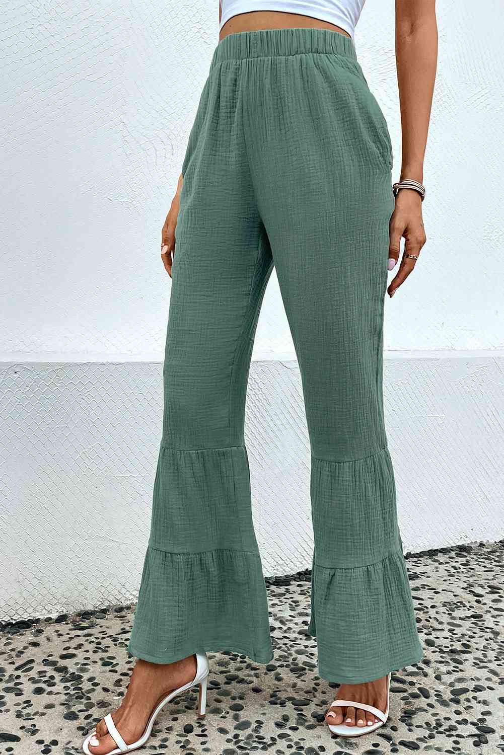 Long Flare Pants with Pockets