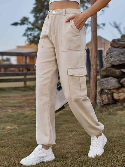 High Waist Pants with Pockets