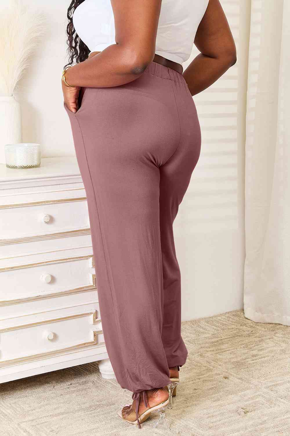 Drawstring Waist Pants with Pockets