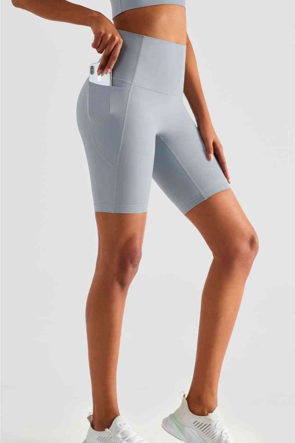High-Rise Biker Shorts with Pockets