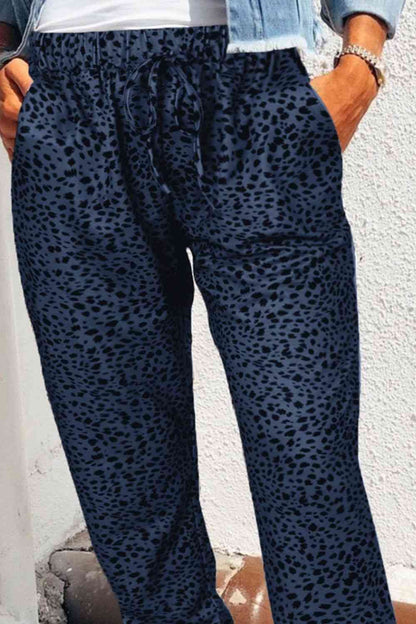 Leopard Pattern Pocketed Pants